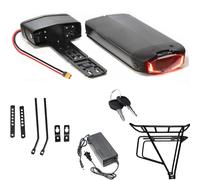 JHKJ 36V 10Ah 12Ah 15Ah Lithium Battery Pack 48V 10Ah 12Ah 15Ah Rear Rack Battery with Charger and Rear Rack Replacement Batteries for E-bike Motor,Plug1 36V12Ah
