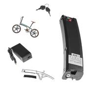 JHKJ 36V 7.8Ah 9Ah 9.6Ah 10.5Ah Ebike Cured Shape Lithium Li-ion Battery Folding Bike Battery for 0-400W Downtube Batteries Motor with Charger and LED Indicator Light,36V,9Ah