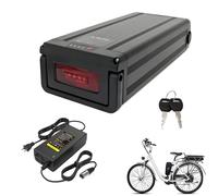JHKJ Electric Bike Batteries 48V 15Ah 20Ah 25.6Ah Rear Rack Lithium Battery with Taillight and Safety Lock 48V Mountain Ebike Battery for 550W-1200W Motor,48V23.2Ah