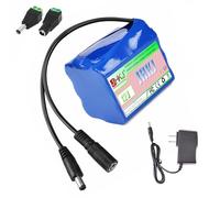 JHKJ PVC Lithium Batteries 12V 2000mAh 3500mAh 4000mAh 5200mAh 6000mAh 8000mAh 10400mAh 13000mAh Rechargeable Battery 12V Light Strip Battery with DC Charger,12V5200mAh