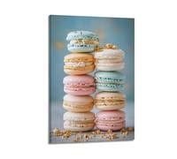 JHKJTK Exquisite Modern Family Canvas Wall Art Picture Print Photo Album-Minimalist Food Poster Macarons with Gold Flakes 20x30inch(50x75cm)