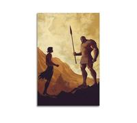 JHKJTK Exquisite Modern Family Canvas Wall Art Picture Print Photo Album-Minimalist Knight Poster David And Goliath Showdown 12x18inch(30x45cm)