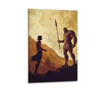 JHKJTK Exquisite Modern Family Canvas Wall Art Picture Print Photo Album-Minimalist Knight Poster David And Goliath Showdown 08x12inch(20x30cm)