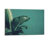 JHKJTK Exquisite Modern Family Canvas Wall Art Picture Print Photo Album-Minimalist Tropical Plant Poster with Large Green Leaves 24x36inch(60x90cm)