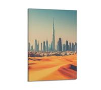 JHKJTK Exquisite Modern Family Canvas Wall Art Picture Print Photo Album-Modern Cityscape Dubai Skyscrapers And Desert Poster 16x24inch(40x60cm)