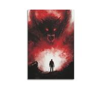 JHKJTK Exquisite Modern Family Canvas Wall Art Picture Print Photo Album-Surrealism Horror Poster with Demon And Man Confrontation 20x30inch(50x75cm)