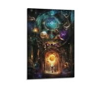 JHKJTK Exquisite Modern Family Canvas Wall Art Picture Print Photo Album-Surrealist Space Fantasy Poster with Celestial Bodies And Figure 16x24inch(40x60cm)