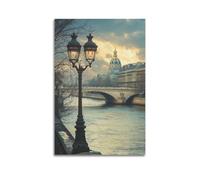 JHKJTK Exquisite Modern Family Canvas Wall Art Picture Print Photo Album-Vintage Cityscape Poster of Paris with Iconic Architecture And Lantern 12x18inch(30x45cm)