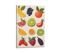 JHKJTK Exquisite Modern Family Canvas Wall Art Picture Print Photo Album-Vintage Fruit Poster - Assorted Fresh Fruits Illustration 20x30inch(50x75cm)