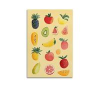 JHKJTK Exquisite Modern Family Canvas Wall Art Picture Print Photo Album-Watercolor Fruit Poster - Colorful Assorted Fruits for Visual Appeal 20x30inch(50x75cm)