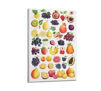 JHKJTK Exquisite Modern Family Canvas Wall Art Picture Print Photo Album-Watercolor Fruit Poster with Diverse And Colorful Fruits for Visual Appeal 24x36inch(60x90cm)