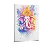 JHKJTK Exquisite Modern Family Canvas Wall Art Picture Print Photo Album-Watercolor Hindu Deity Poster Colorful And Divine Representation 16x24inch(40x60cm)