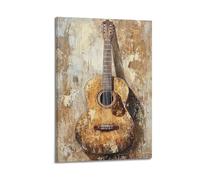 JHKJTK Minimalist Abstract Canvas Wall Art Prints Picture - Brutalist Abstract Music Poster Acoustic Guitar Visual Bedroom Decor Artwork Posters 08x12inch(20x30cm)