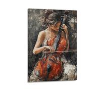 JHKJTK Minimalist Abstract Canvas Wall Art Prints Picture - Brutalist Abstract Music Poster Woman Playing Cello Bedroom Decor Artwork Posters 20x30inch(50x75cm)