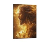 JHKJTK Modern Family Posters Wall Art Bathroom Decor - Art Jesus Lion Strength Symbol Canvas Pictures Artwork 08x12inch(20x30cm) Frame-style