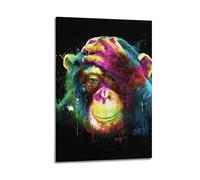 JHKJTK Poster Frame Canvas Wall Art Prints for Bedroom Decor - Animal Orangutan Covering Forehead with One Hand in Ink And Colors 08x12inch(20x30cm) Picture Frame Artwork