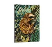 JHKJTK Poster Frame Canvas Wall Art Prints for Bedroom Decor - Animal Pangolin Clinging to A Branch in The Rainforest 16x24inch(40x60cm) Picture Frame Artwork