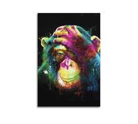 JHKJTK Poster Unframe Canvas Wall Art Prints for Bedroom Decor - Animal Orangutan Covering Forehead with One Hand in Ink And Colors 20x30inch(50x75cm) Picture Unframe Artwork