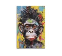 JHKJTK Poster Unframe Canvas Wall Art Prints for Bedroom Decor - Animal Orangutan Frozen in Colorful Graffiti 16x24inch(40x60cm) Picture Unframe Artwork
