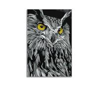 JHKJTK Poster Unframe Canvas Wall Art Prints for Bedroom Decor - Animal Owl Gazing Among Geometric Lines 12x18inch(30x45cm) Picture Unframe Artwork