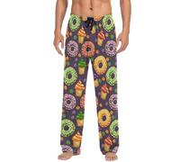 JHKKU Men's Donuts Cupcakes Pajama Pants Soft Comfy Comfy Sleep Lounge Lightweight Pjs Bottoms with Pockets Drawstring, X-Large