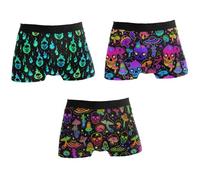 JHKKU Men's Underwear Boxer Briefs Soft Stretch Comfort Breathable 3 Pack Gift Box, Skull, L