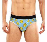 JHKKU Men's Underwear Briefs Comfort Soft Stretch Classic Fit Briefs with Contour Pouch, Cartoon Cute Duck, L