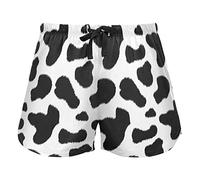 JHKKU Sleep Shorts Soft Lounge Pajamas Bottoms with Pockets Comfy Short Pants for Women's, Cow Print, L