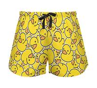 JHKKU Sleep Shorts Soft Lounge Pajamas Bottoms with Pockets Comfy Short Pants for Women's, Duck Print, Medium