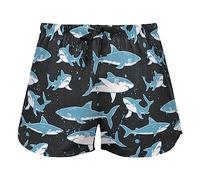 JHKKU Sleep Shorts Soft Lounge Pajamas Bottoms with Pockets Comfy Short Pants for Women's, Shark Animal 2, XL