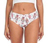 JHKKU Underwear for Women's Panties Soft Breathable Hipster Bikini Briefs, Christmas Cute Nutcracker, M