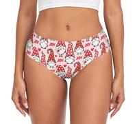JHKKU Underwear for Women's Panties Soft Breathable Hipster Bikini Briefs, Christmas Gnomes, XL