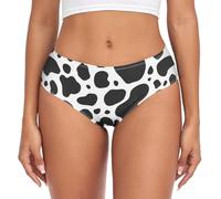 JHKKU Women's Underwear Classic Briefs Soft Breathable Bikini Hipster Panties, Cow Print1, M