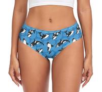 JHKKU Women's Underwear Classic Briefs Soft Breathable Bikini Hipster Panties, Orca Killer Whale, M
