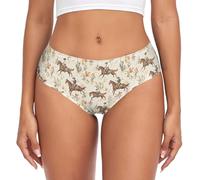 JHKKU Women's Underwear Classic Briefs Soft Breathable Bikini Hipster Panties, West Rodeo Cowboys, M