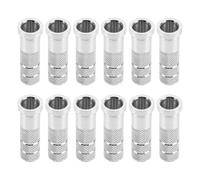 JHKNNK 12pcs Aluminum Inserts for 6.2mm Arrow Shaft Threaded Arrow Part High Strength Durability Lightweight Silver Archery Tip Inserts for Competition and Practice