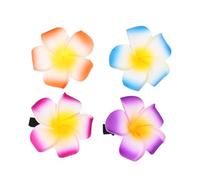 JHKNNK 18 Pcs Plumeria Flower Hair Clips for Wedding and Beach Party, Artificial Plastic Hair Accessories, Hawaiian Style Bridal Claw Clips for Women Color