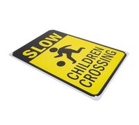 JHKNNK 1pcs Slow down Crossing Sign Iron Weather Resistant Caution Sign for Drivers Traffic Control on Community Streets Reduces Traffic Incidents