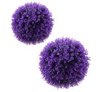 JHKNNK 2pcs Plastic Fake Plant Balls Eucalyptus Leaf Decorative Topiary Balls Purple Shape Indoor Or Outdoor Use Easy to Decorate for Daily Life