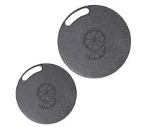 JHKNNK 2pcs Round Marble Effect Chopping Board Set for Home Kitchenware, Pp Material, Non-Stick Oil and Water Absorbent, for Fruit and Bread with Hanging Feature