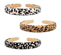 JHKNNK 3pcs Leopard Print Headbands Headdress Hairband for Cloth Material Glamorous Stylish Hair Decoration Accessories for Homecomings and Beach