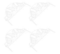 JHKNNK 4Pcs Plastic Picket Fence Panels White Butterfly Style for Garden Landscaping and Plant Bed Edging