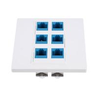 JHKNNK 6-Port Cat6 Ethernet Wall Plate Female-Female Network Socket White PC Material Fits Standard Outlet Box for Home Network Setup
