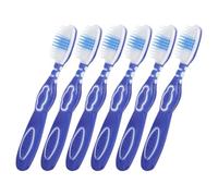 JHKNNK 6pcs Short Handle Safety Prison Toothbrush Mini Tooth Small Toothbrush with Ergonomic Grip Easy to Store Blue Pp TPR Nylon for Inmates Daily Oral Care