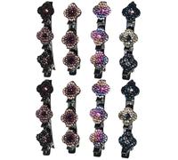 JHKNNK 8pcs Hair Clips for Women Shiny Rhinestones Decor, Assorted Colour Plastic Duckbill Barrettes, Chic Appearance for Daily Accessories and Engagements Random Color