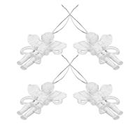 JHKNNK Acrylic Cupid Angels Figurine 4 Pcs Holiday Tree Hanging Decorations with Wings Christmas and Valentine'S Day Miniature Ornaments for Home