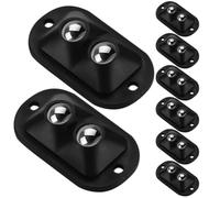 JHKNNK Adhesive Mini Caster Wheels 8Pcs Black with Swivel Rotation and Ball Bearings for Small Appliance Movement and Home Storage