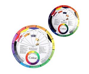 JHKNNK Assorted Color Wheel for Colored Mixing Learning 2 Pcs Two Sided Paper Visual Tool Illustrating Relationships between Colors for Women Makeup Blending and Nail Art
