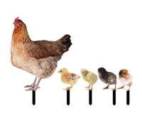 JHKNNK Chicken Featuring Realistic Appearance Garden Stakes Acrylic 5pcs with Double-sided Pattern, Weather Resistant Yard Ornaments for Courtyards and Outdoor Decor