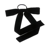 JHKNNK Decorative Hair Bow Black Velvet Large Bowknot Hair Scrunchie Elastic Tie for Daily Use